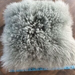 Fluffy Teal Throw Pillow West Elm